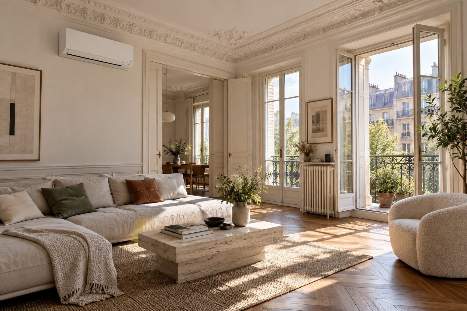 Split mural dans un appartement lumineux
